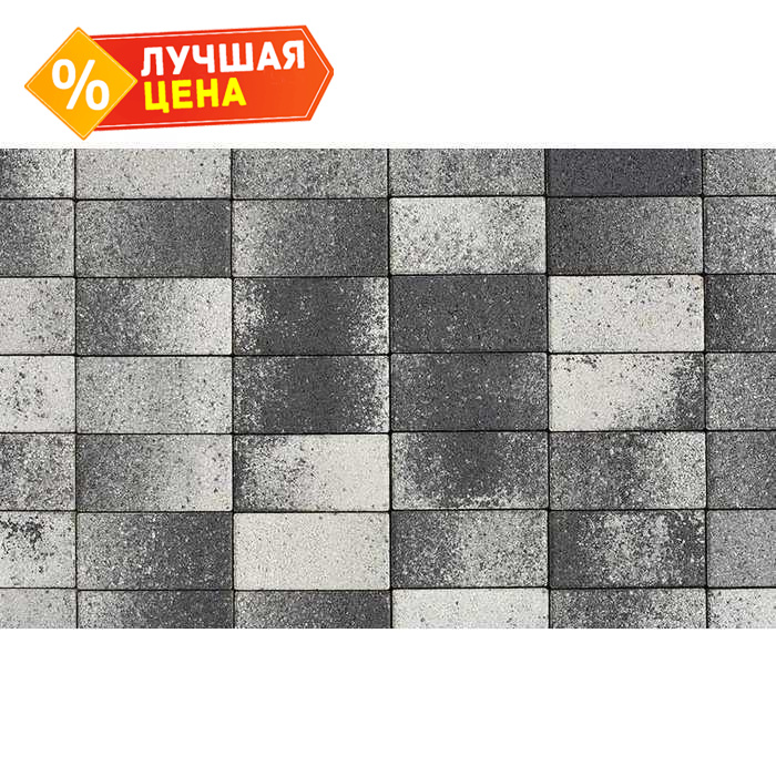 Плитка тротуарная Прямоугольник (Ла-Линия) В.2.П.10 Листопад гранит Антрацит 200x100x100 мм