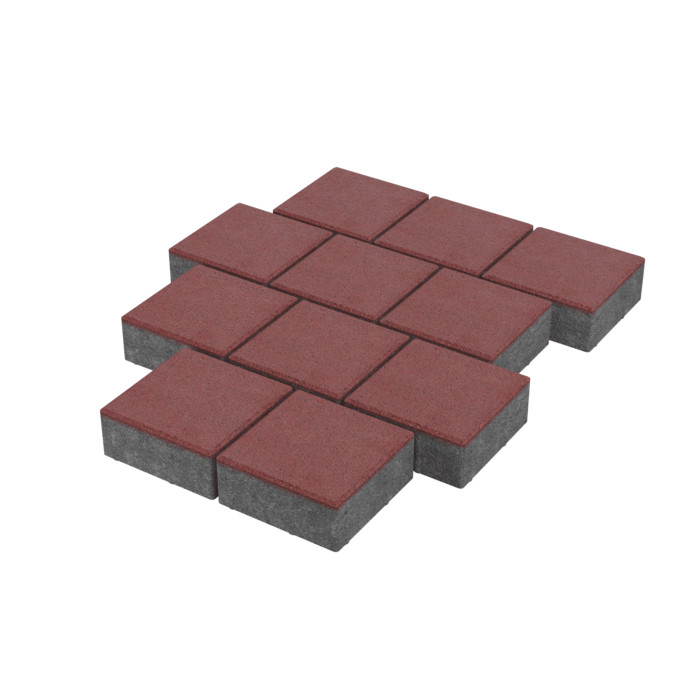 Тротуарная плитка Stellard Квадрат 200х200х60 мм Красный